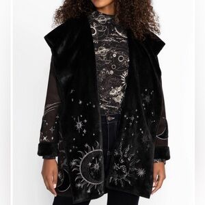 New Johnny Was Chani Fur Suede Backed Jacket